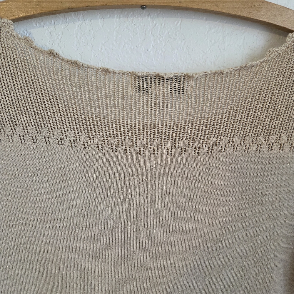 Coldwater Creek Dolman Short Sleeve Brown Metalic Knit Pullover PlusSize 1X - Picture 10 of 16